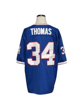 Mitchell & Ness Buffalo Bills Thurman Thomas #34 Blue NFL Throwback Jersey SZ 50